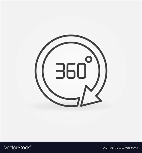 360 degrees rotation concept icon Royalty Free Vector Image