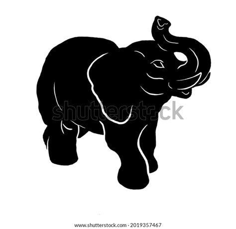 Silhouette Elephant Trunk Upelephant Trunk Upwalking Stock Illustration 2019357467 | Shutterstock