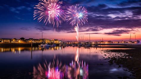 Fireworks Over the Harbor stock photo. Image of extravaganza - 298398564