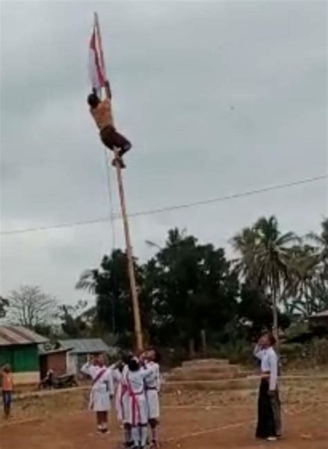 Aksi Heroik Siswa Smpn Di Ntt Panjat Tiang Untuk Selamatkan Bendera