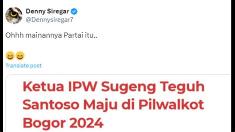 Ketua Ipw Yang Laporkan Ganjar Ke Kpk Ternyata Kader Psi Denny Siregar