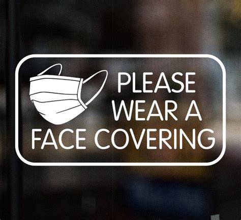 Please Wear A Face Covering Vinyl Window Sign Sticker Shop Taxi