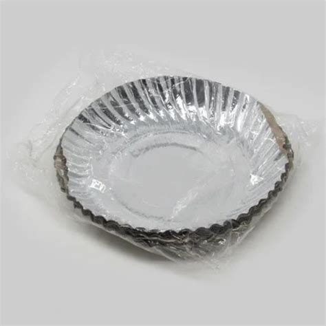 Circular Silver Coated Wrinkle Paper Plate Packaging Type Packet At