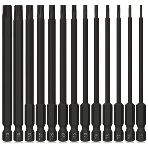 13pcs Torx Bit Settamper Resistant Star Bits Set14 Inch Hex Shank