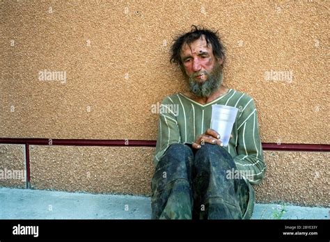 Homeless Man In Depression Stock Photo Alamy