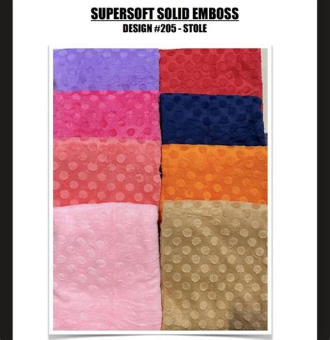 Polyester Supersoft Fleece Emboss Fabric Plain Solids Multicolour At