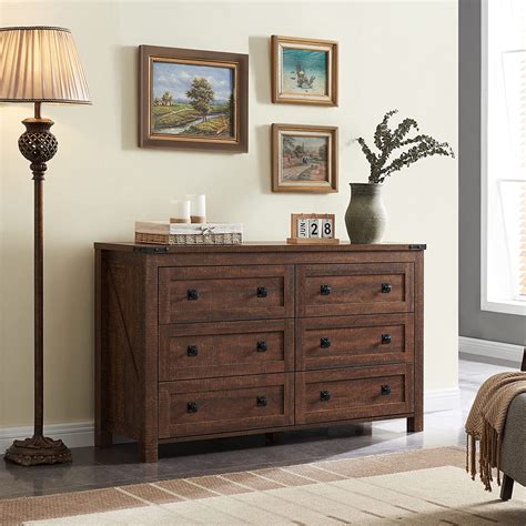 T Tream Farmhouse Drawers Dresser Chests For Bedroom Wood Rustic Tall