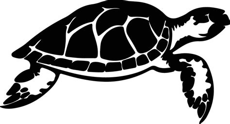 Loggerhead Turtle Black Silhouette 38101579 Vector Art At Vecteezy