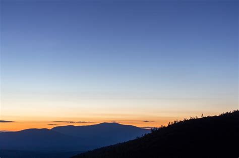 Free Stock Photo Of Tranquil Mountain Silhouette During Sunset