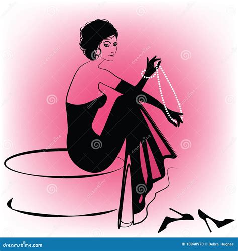 Elegant Woman With Pearls Stock Vector Illustration Of Alluring 18940970