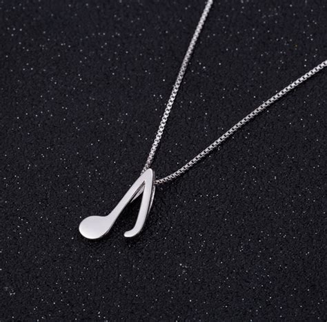 Sterling Silver Musical Note Pendant Necklace