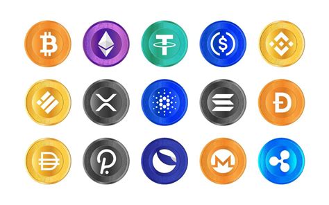 Conjunto De Logotipos De Criptomonedas Conjunto De Iconos De