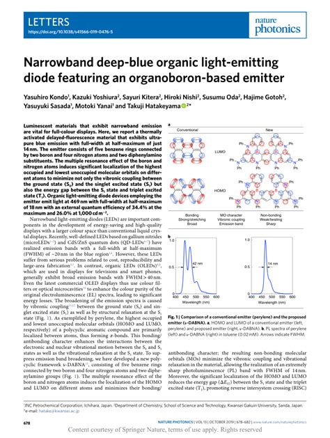 Narrowband Deep Blue Organic Light Emitting Diode Featuring An