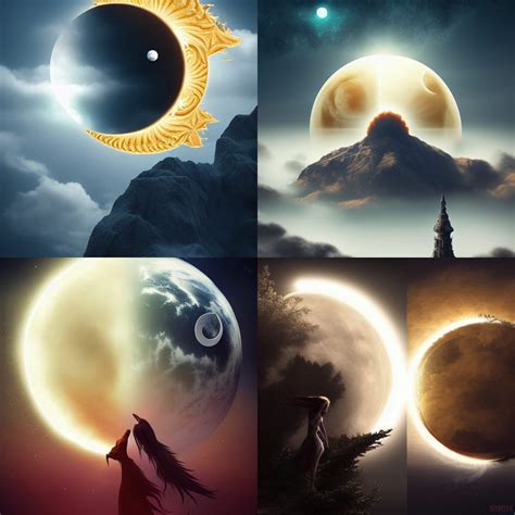 Fractal Sun And Moon Combined Perfectly Together Half Moon And Half