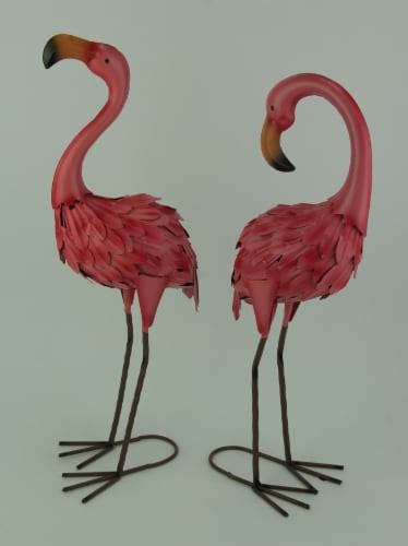 Chesapeake Set Of 2 Decorative Metal Pink Flamingo Yard Statues One Size Ralphs