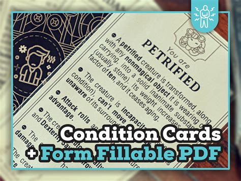 CONDITION CARDS for DnD 5e | Form Fillable PDFs Included | Dungeons and ...