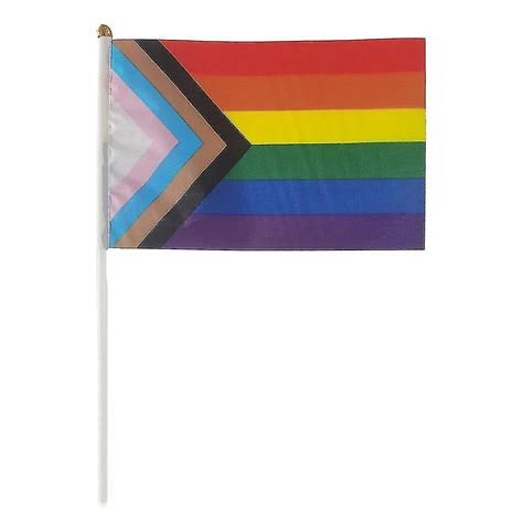 Regenbogen Gay Pride Flagge Lgbt Kleine Flagge Hand Wehen Flagge Stick