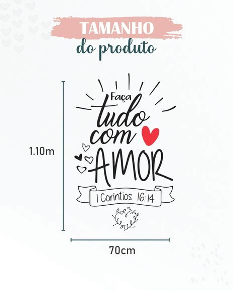 Adesivo Parede Frase Faça Tudo Amor Coríntios 16 14 Elo7