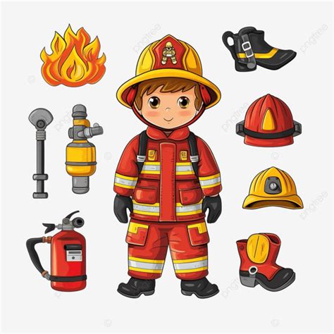 Cute Sticker Fire Fighting Equipment Firefighter Cute Sticker Fire