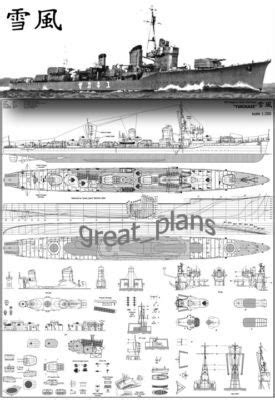 Plans For Ijn Kagero Class Destroyer Yukikaze