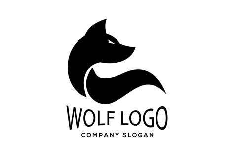 Black and White Logo - Wolf #56 Graphic by RANartLabs · Creative Fabrica