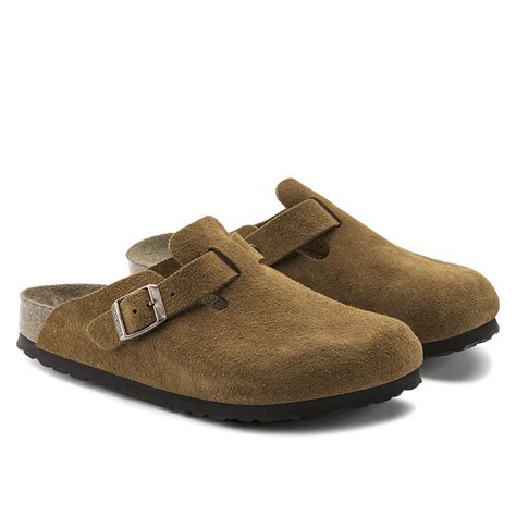 Birkenstock Boston Soft Footbed Suede Leather Regular Fit Mink