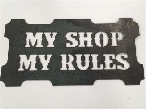 My Shop My Rules Sign Texas Mounted Longhorns