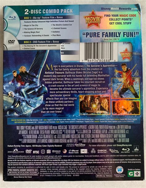 Disneys The Sorcerers Apprentice Blu Ray DVD 2010 2 Disc Set