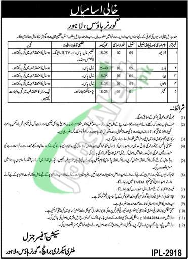 Governor House Lahore Jobs 2024 Application Form Download Jobsalert Pk