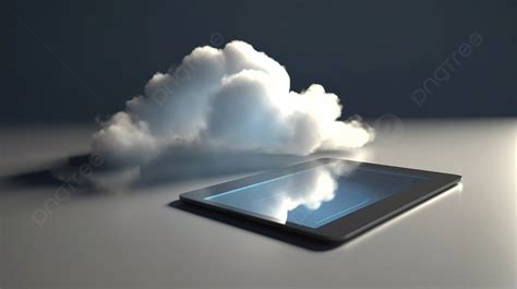 large tablet computer   cloud   background  illustration