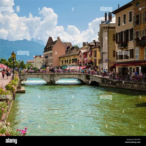 Tourists In Annecy France In Summer Stock Photo Royalty Free Image