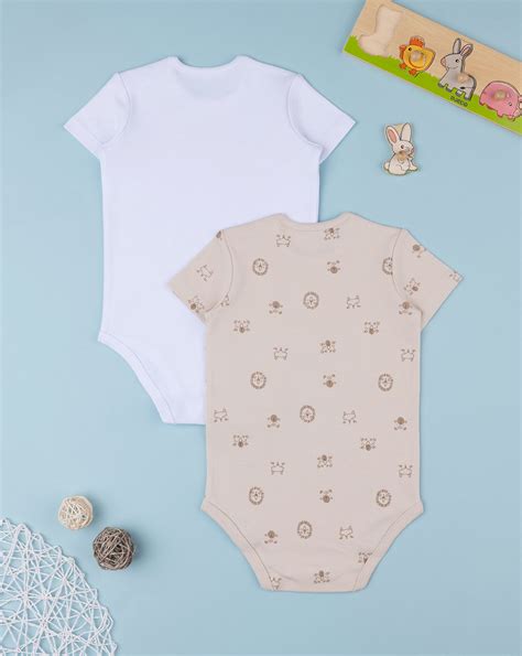 Pack 2 body bimbo beige algodón orgánico Prénatal Store Online