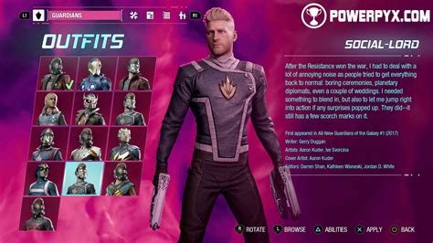 Guardians Of The Galaxy All Outfits Showcase