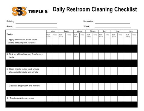 49 Printable Bathroom Cleaning Checklists [Word] ᐅ TemplateLab