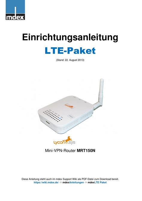 LYCONSYS MRT150N EINRICHTUNGSANLEITUNG Pdf Herunterladen ManualsLib