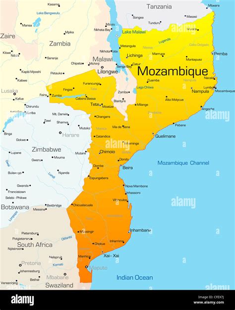 Map Of Mozambique Fotograf As E Im Genes De Alta Resoluci N Alamy