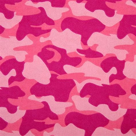 Pink Camouflage 100 Cotton Flannel Fabric