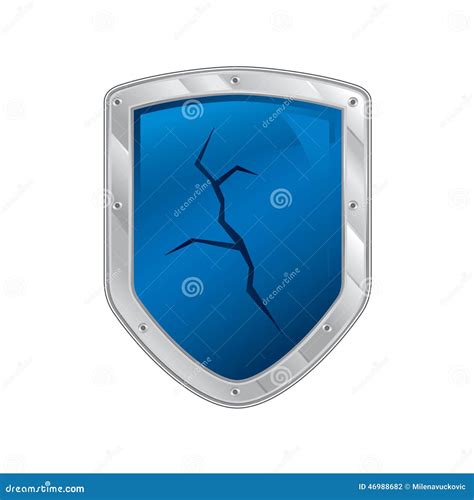 Broken Shield Icon Stock Vector Image 46988682