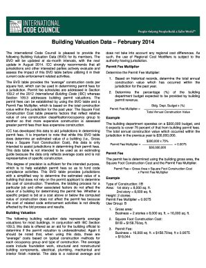 Fillable Online Iccsafe Building Valuation Data February 2014