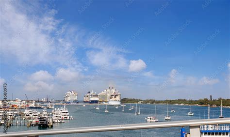 Nassau Bahamas January 31 2023 Cruise Ships In Port Of Nassau