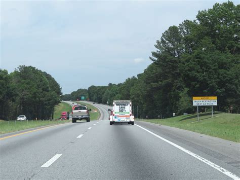 South Carolina Interstate 85 Northbound Cross Country Roads