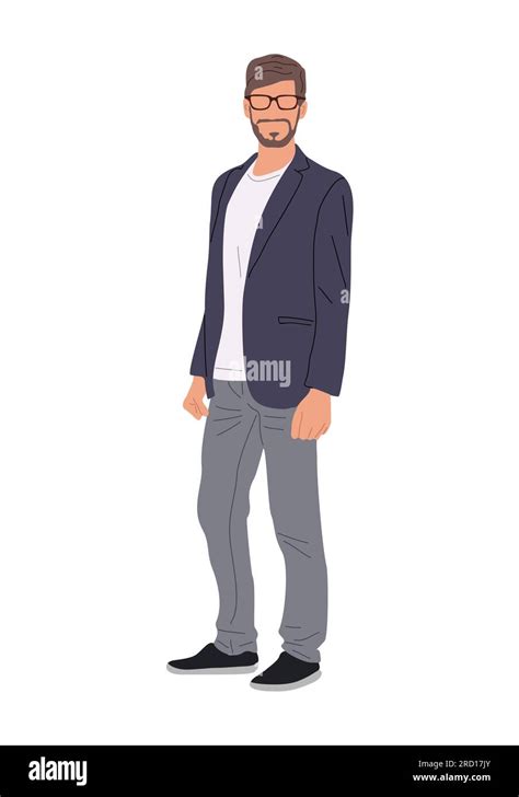 Happy Business Man Standing Full Length Vector Stock Vector Image And Art