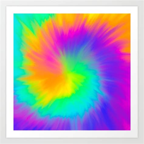 Rainbow Neon Tie Dye Art Print By Sandy Mitsuko Art Society