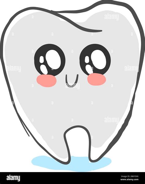 Cute tooth, illustration, vector on white background Stock Vector Image ...