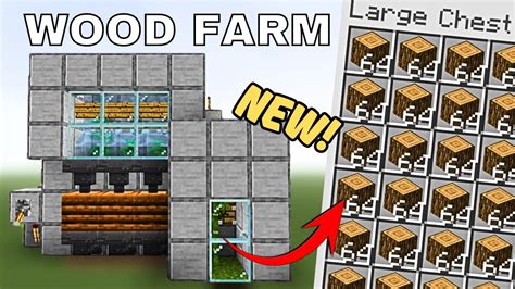 Super Automatic Wood Farm Minecraft Pe Youtube