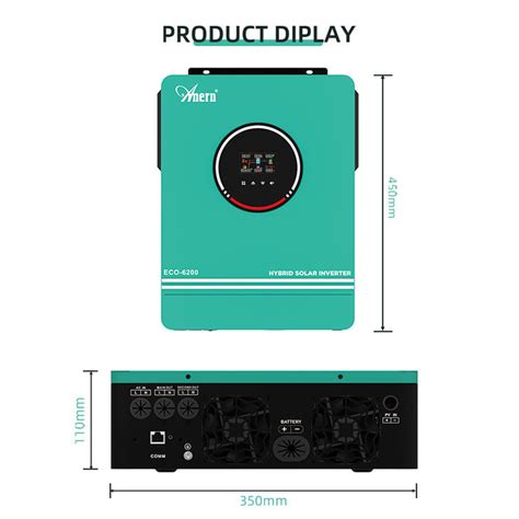 6200w 220vac230vac240vac 24vdc Off Grid Hybrid Solar Inverter Anern