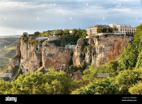 Ronda town view with old buildings in Spain Stock Photo - Alamy