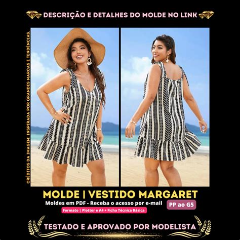 Molde Em PDF Vestido Margaret ID 3754257 Empreendedora Digital JF