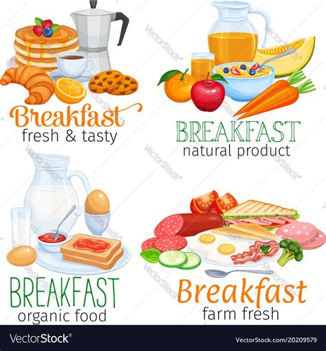 Breakfast Banners Template Royalty Free Vector Image