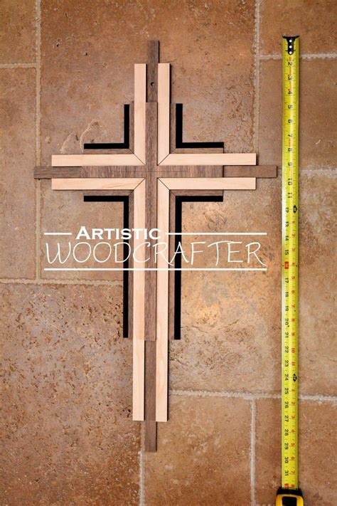 Wood Cross Wall Decor Inch Size Walnut Maple Etsy Artofit